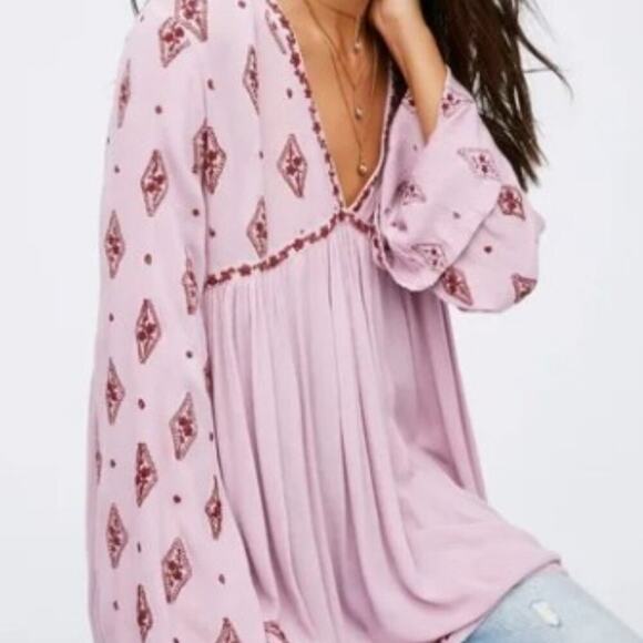 Free People Diamond and Tunic Blouse Size S Oversized Fit Boho - Picture 14 of 14